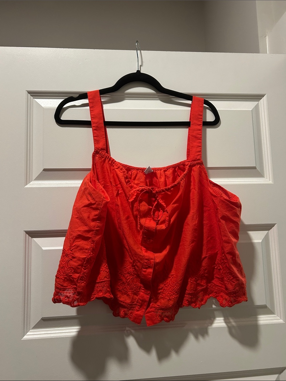 Old Navy Red Crochet-Trim Crop Top